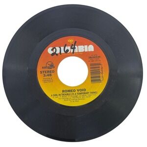 Romeo Void 45 RPM A Girl In Trouble / Going To Neon Columbia 1984